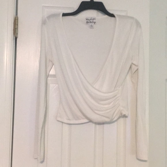 madison and berkely Tops - White wrap like shirt